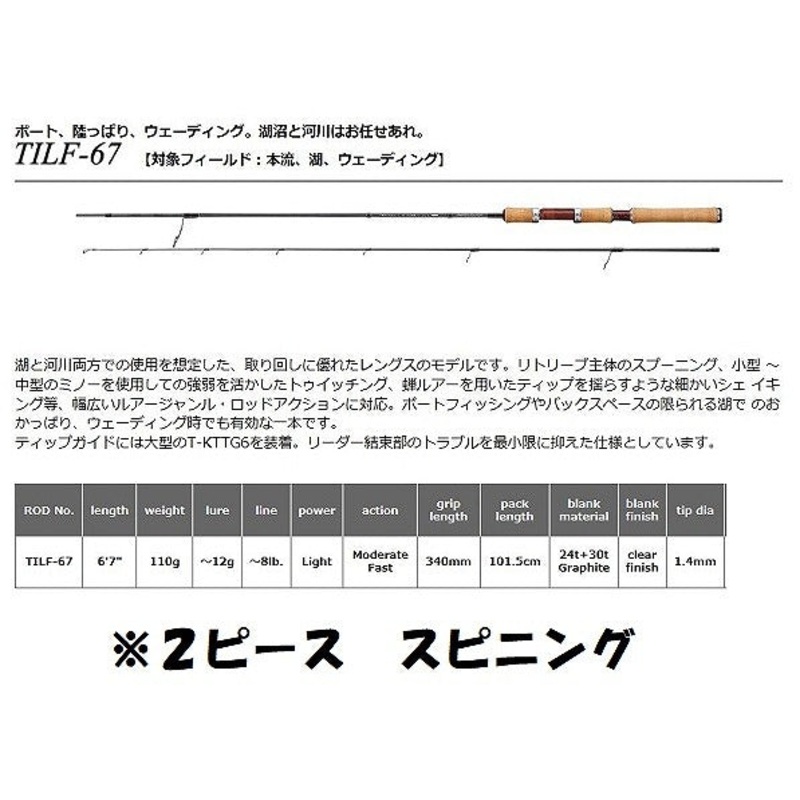 Smith Trout Rod IL Flusso TILF-67 (Spinning 2 Piece)
