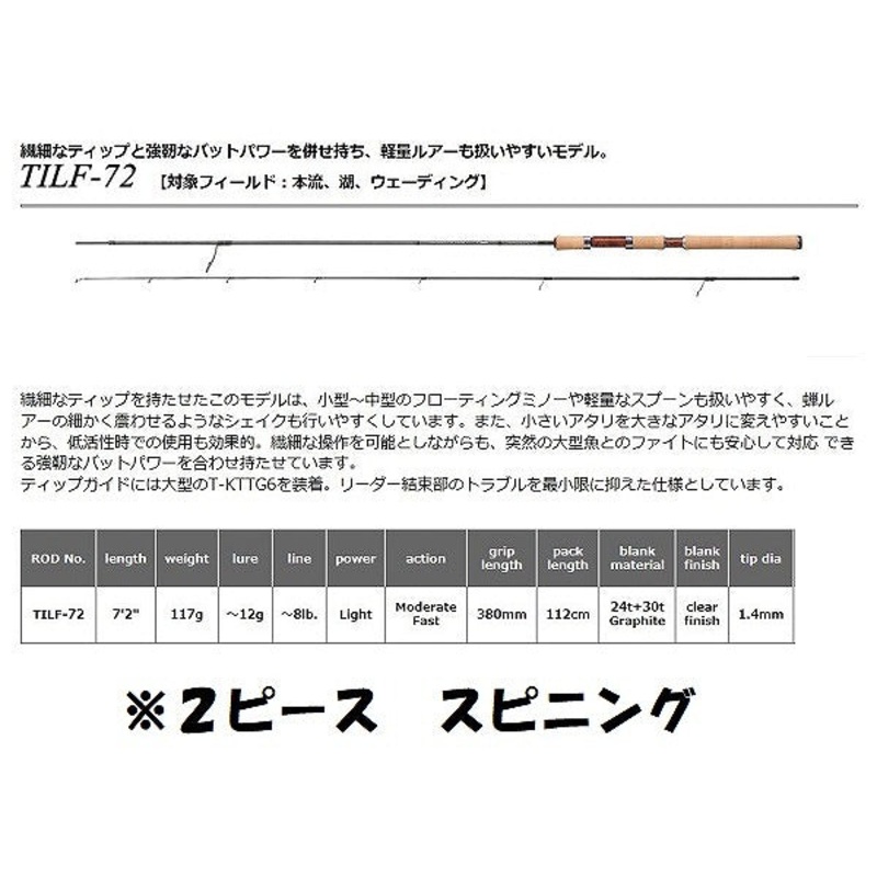 Smith Trout Rod IL Flusso TILF-72 (Spinning 2 Piece)